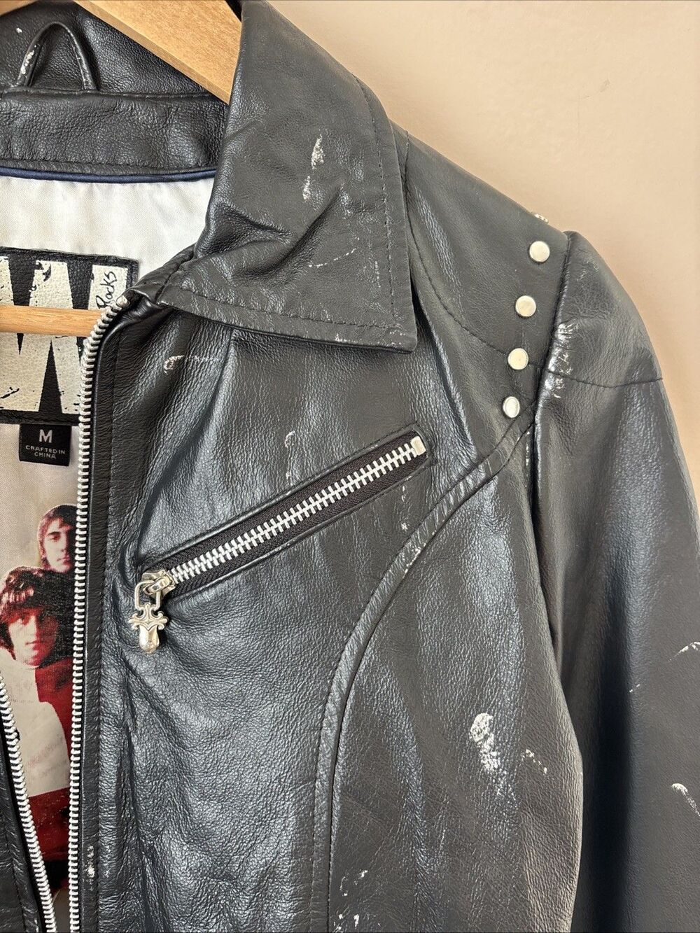 The Who x Wilsons Leather Jacket Womens M Black Studded Moto Biker Rock - Picture 6 of 15